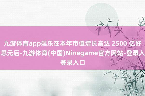 九游体育app娱乐在本年市值增长高达 2500 亿好意思元后-九游体育(中国)Ninegame官方网站-登录入口