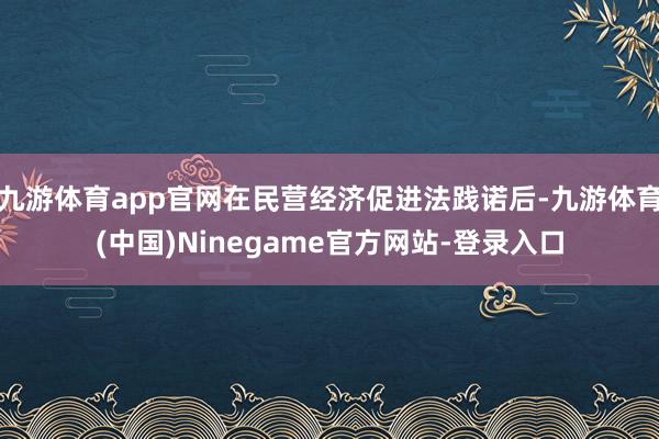 九游体育app官网在民营经济促进法践诺后-九游体育(中国)Ninegame官方网站-登录入口